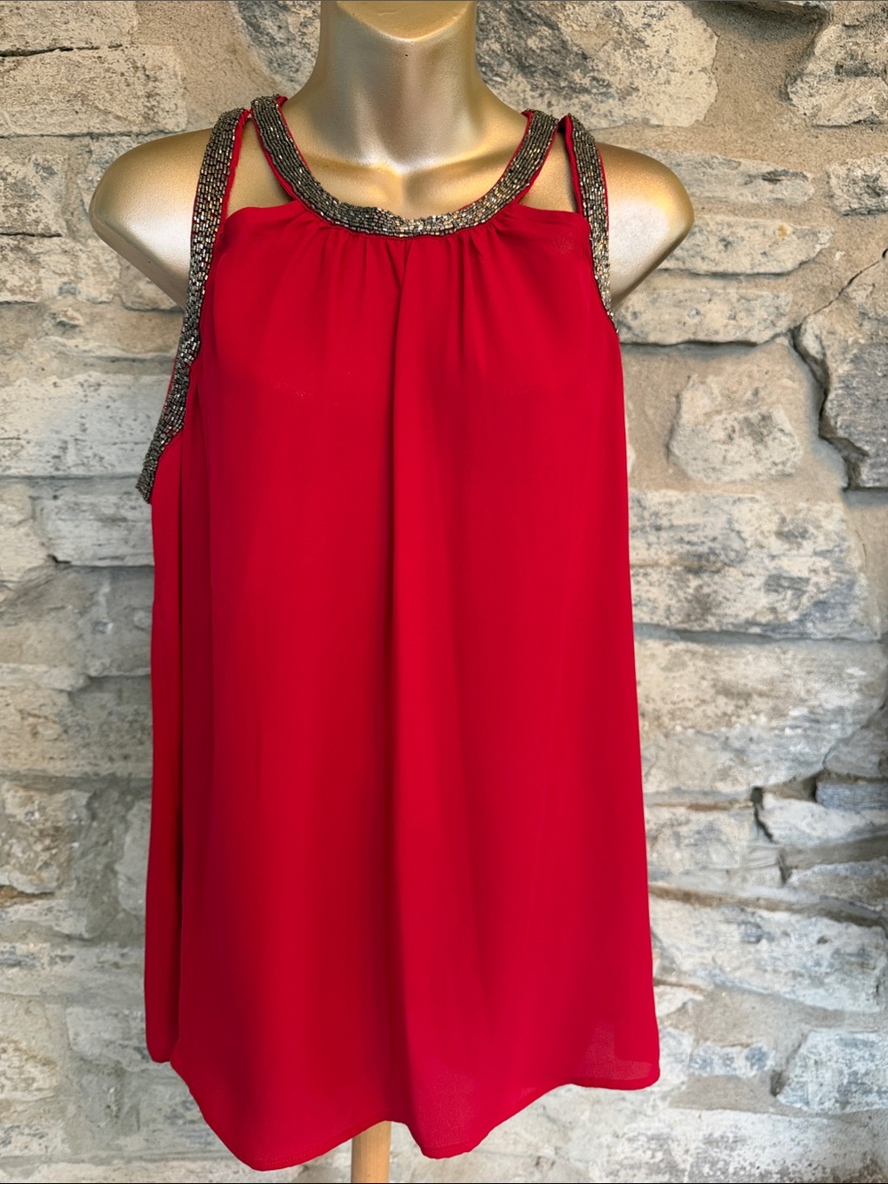 Red Beaded Top